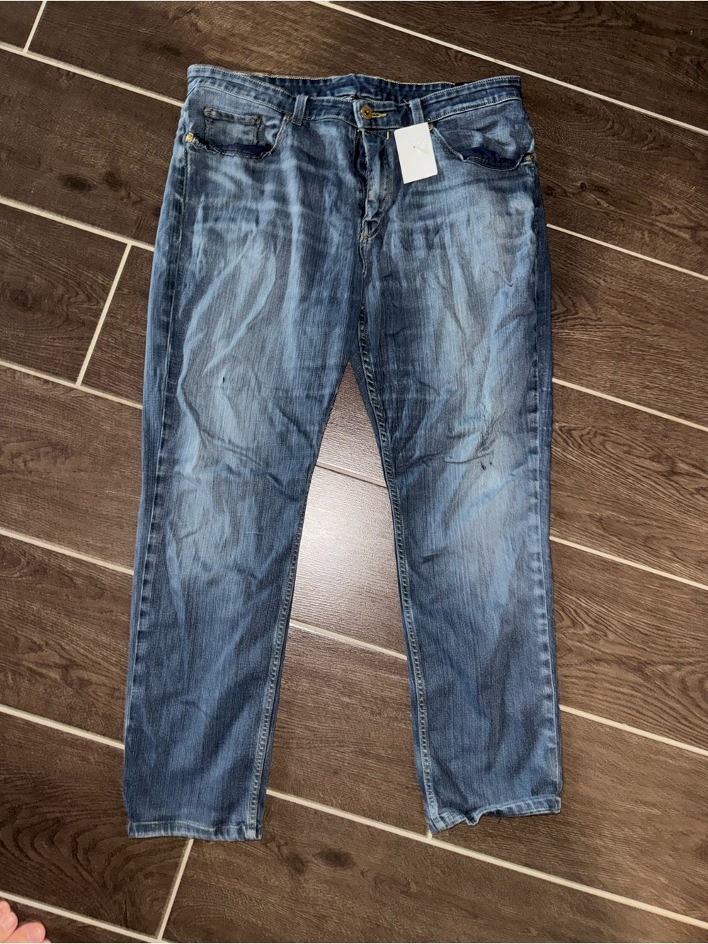 PAIGE Federal Men's Distressed Blue Jeans Sz-38